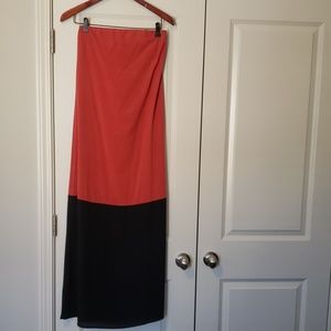 Loft Strapless Multi Colored Dress